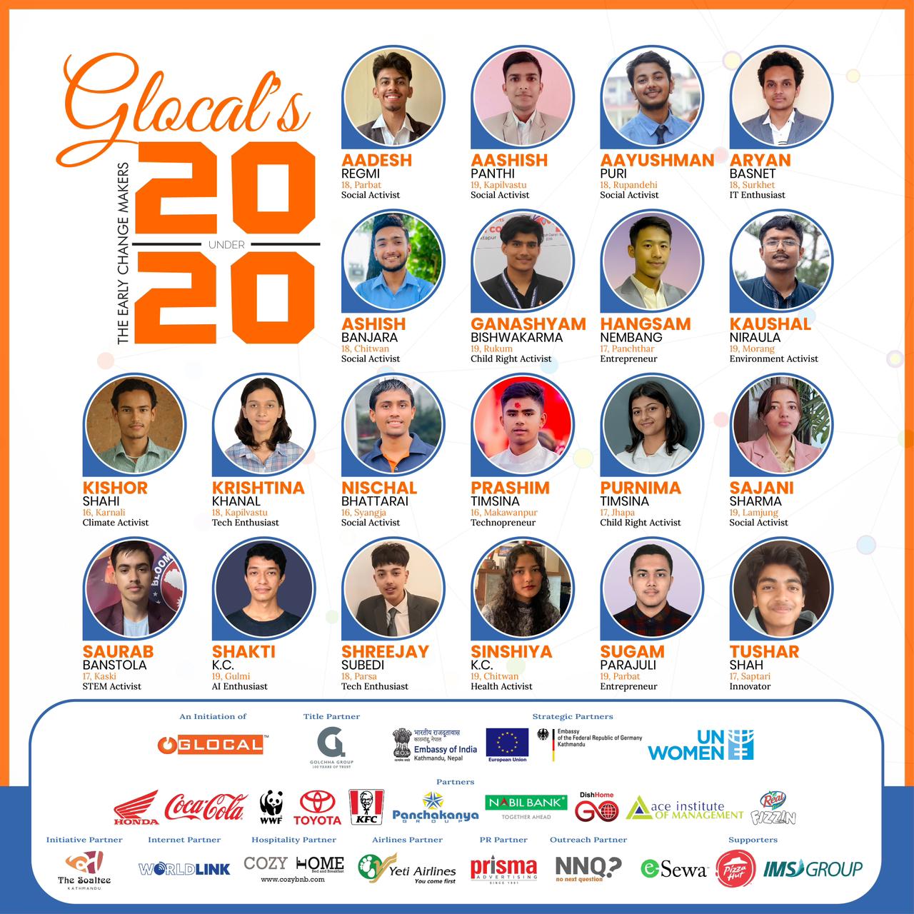 Glocal’s 20under20 Announced for the 10th edition of Glocal Teen Hero